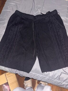 Pleasures Knit Drawstring Shorts - Black size xxl